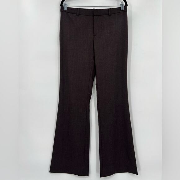 Club Monaco Keri Ivy Flare Leg Trouser Pant Wool Blend Brown Stretch Pocket 4 - Picture 1 of 11